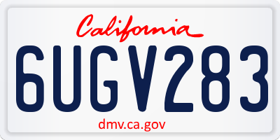 CA license plate 6UGV283