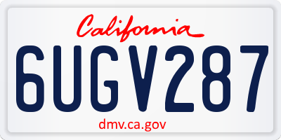 CA license plate 6UGV287