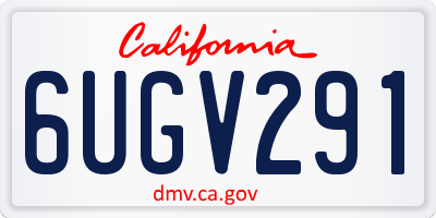 CA license plate 6UGV291