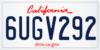 CA license plate 6UGV292