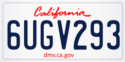 CA license plate 6UGV293