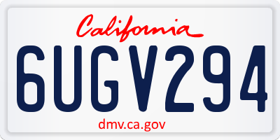 CA license plate 6UGV294