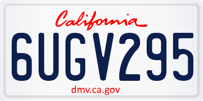 CA license plate 6UGV295