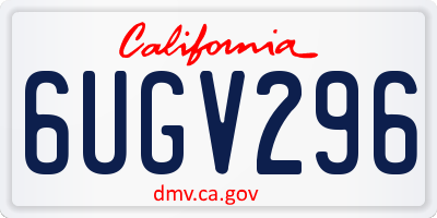 CA license plate 6UGV296
