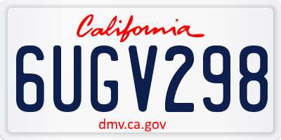 CA license plate 6UGV298