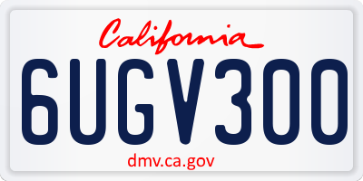 CA license plate 6UGV300