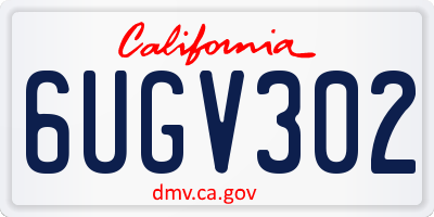 CA license plate 6UGV302