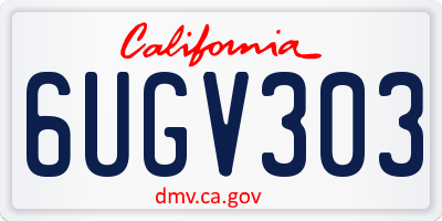 CA license plate 6UGV303