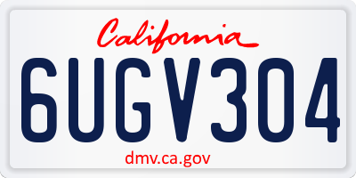 CA license plate 6UGV304