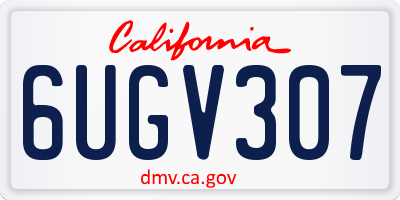 CA license plate 6UGV307