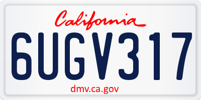 CA license plate 6UGV317