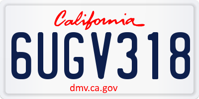 CA license plate 6UGV318