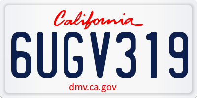 CA license plate 6UGV319