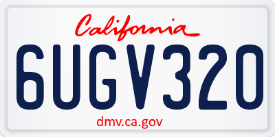 CA license plate 6UGV320