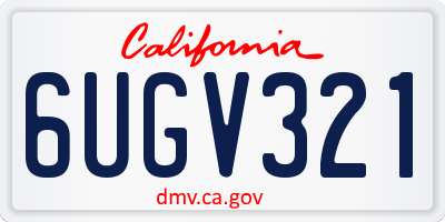 CA license plate 6UGV321