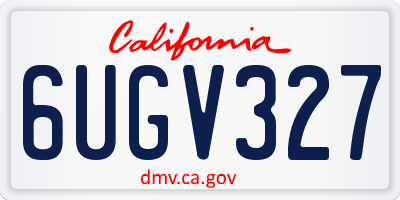 CA license plate 6UGV327