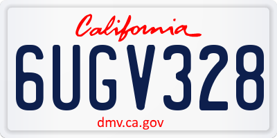 CA license plate 6UGV328