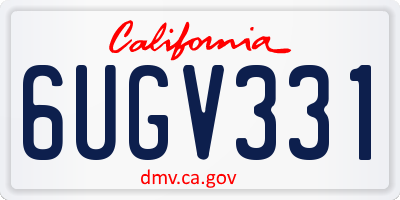 CA license plate 6UGV331