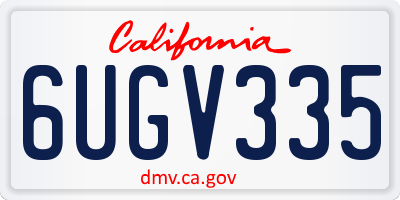 CA license plate 6UGV335