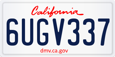 CA license plate 6UGV337