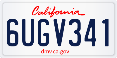 CA license plate 6UGV341