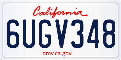 CA license plate 6UGV348