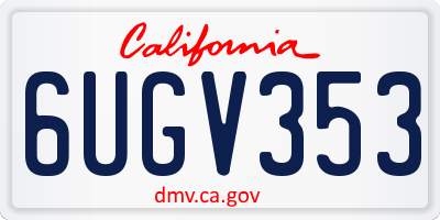 CA license plate 6UGV353