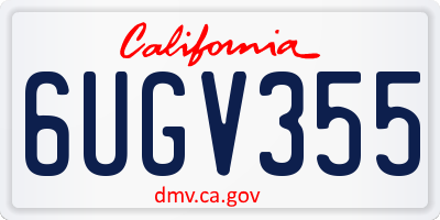 CA license plate 6UGV355