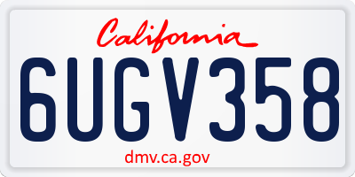 CA license plate 6UGV358