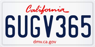 CA license plate 6UGV365