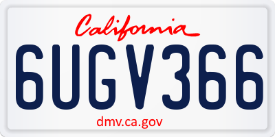 CA license plate 6UGV366
