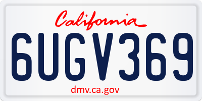 CA license plate 6UGV369