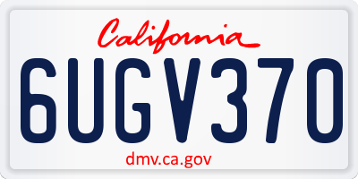 CA license plate 6UGV370