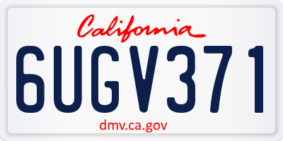 CA license plate 6UGV371