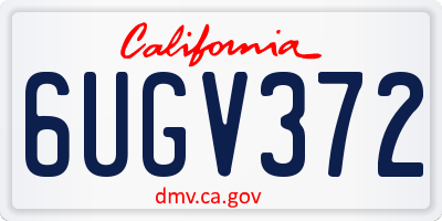 CA license plate 6UGV372