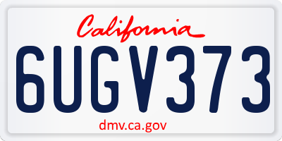 CA license plate 6UGV373