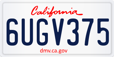 CA license plate 6UGV375
