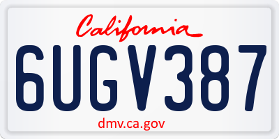 CA license plate 6UGV387