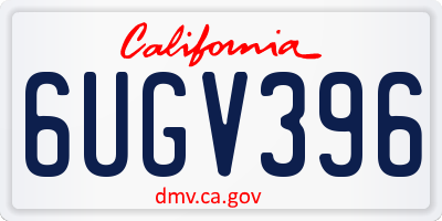 CA license plate 6UGV396