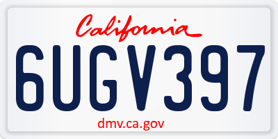CA license plate 6UGV397