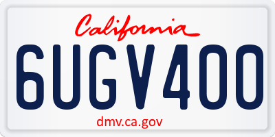 CA license plate 6UGV400