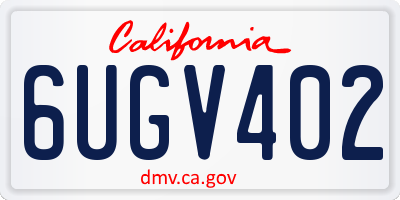 CA license plate 6UGV402
