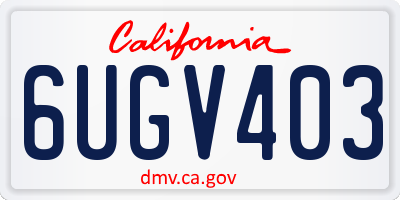 CA license plate 6UGV403