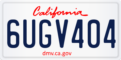 CA license plate 6UGV404