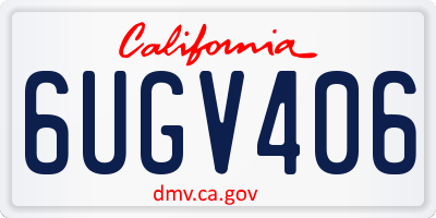 CA license plate 6UGV406