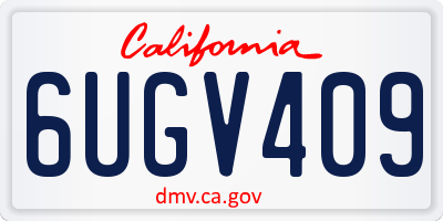CA license plate 6UGV409