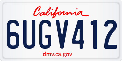 CA license plate 6UGV412