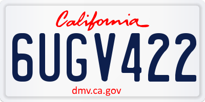 CA license plate 6UGV422