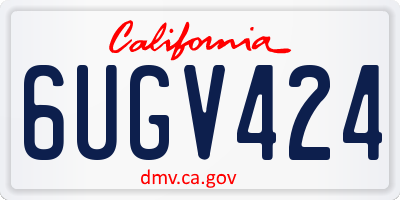 CA license plate 6UGV424