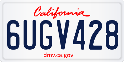 CA license plate 6UGV428